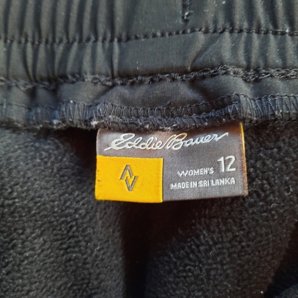 Eddie Bauer Black Pull-on Drawstring Fleece Lined Track Pants With Pockets - Picture 11 of 16
